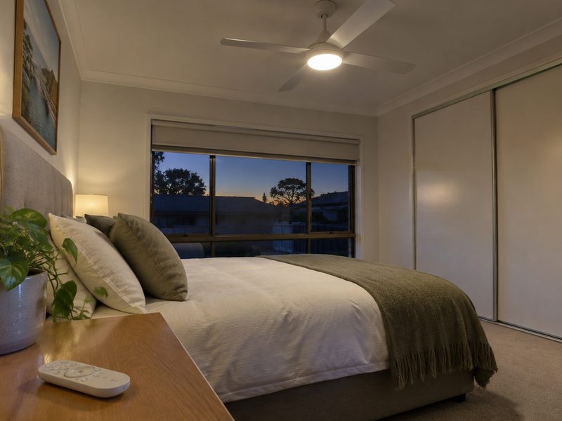 Ceiling fan with light and remote