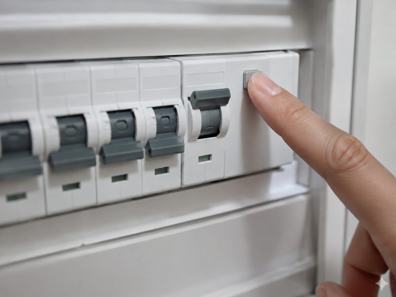 The test button on a safety switch