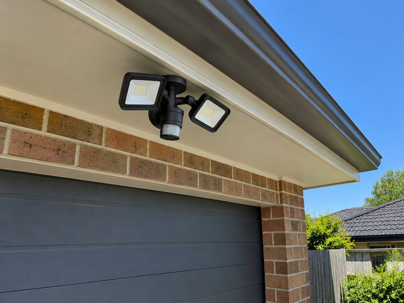 Sensor light under the eaves
